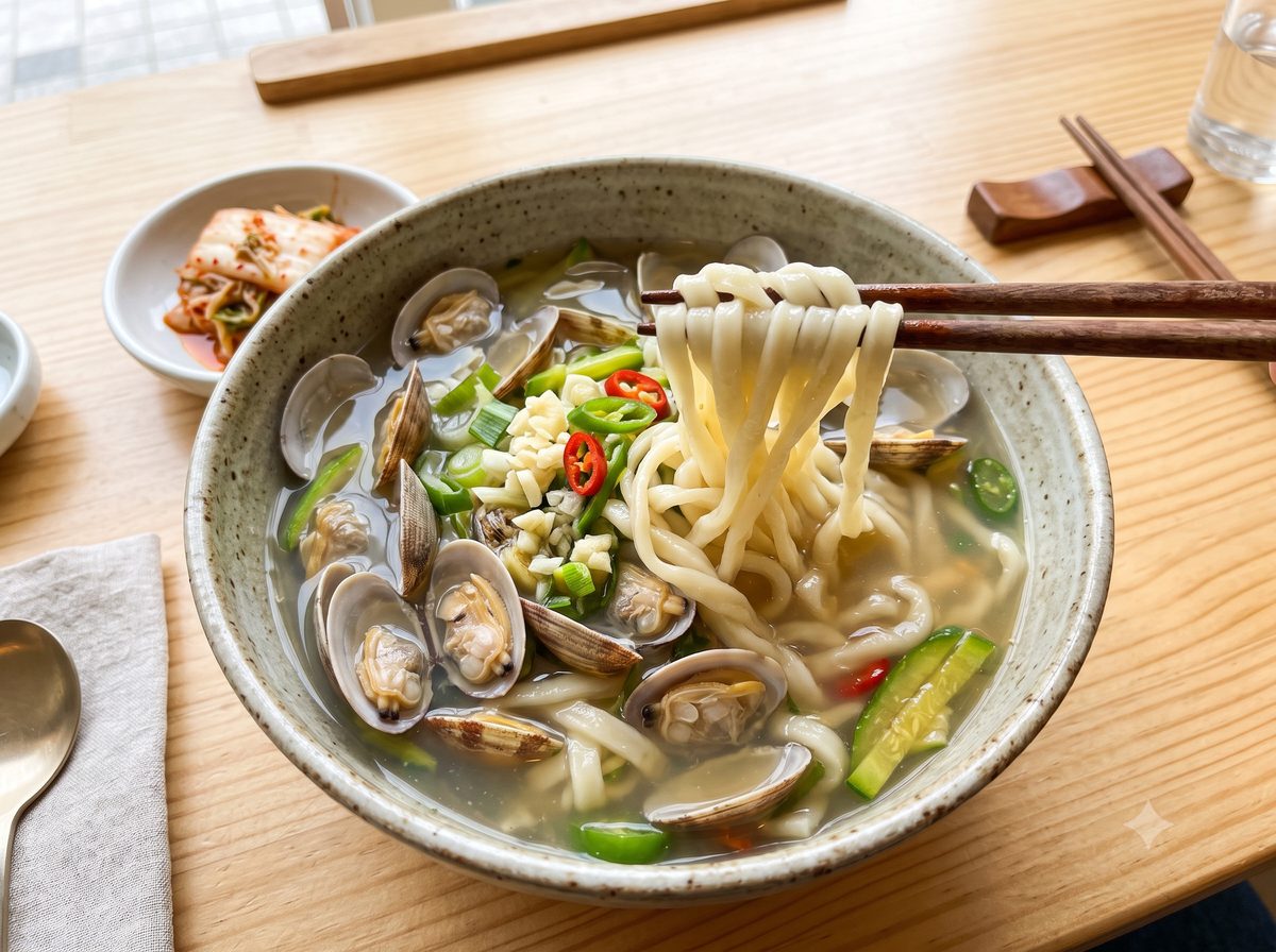 Clam Knife-Cut Noodle Soup